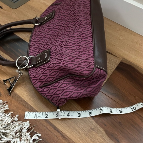 A-Line Burgundy and Brown “A” Printed Purse - Picture 7 of 9